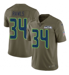 Youth Nike Seattle Seahawks #34 Thomas Rawls Limited Olive 2017 Salute to Service NFL Jersey