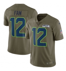 Men's Nike Seattle Seahawks 12th Fan Limited Olive 2017 Salute to Service NFL Jersey