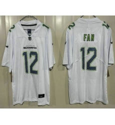 Men's Seattle Seahawks #12 Fan Limited White Fashion Vapor Jersey