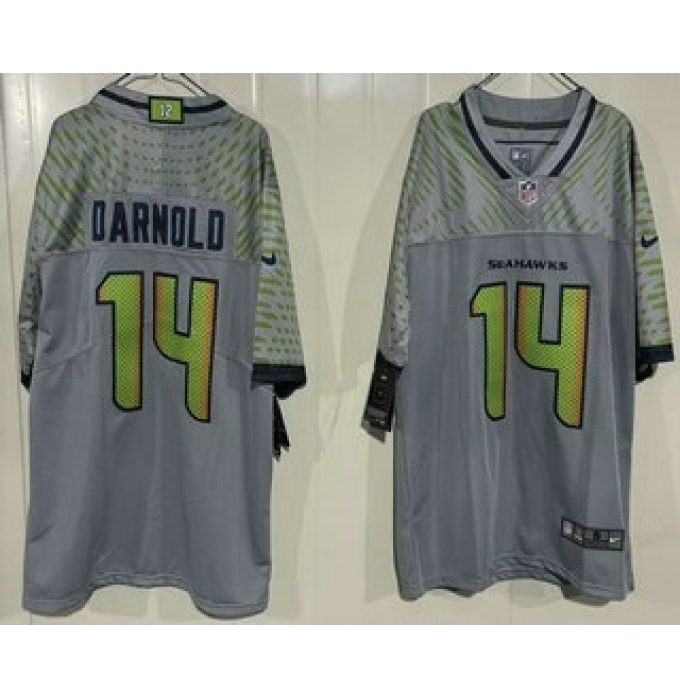 Men's Seattle Seahawks #14 Sam Darnold Limited Gray Rivalries Vapor Jersey
