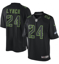 Men's Nike Seattle Seahawks #24 Marshawn Lynch Limited Black Impact NFL Jersey