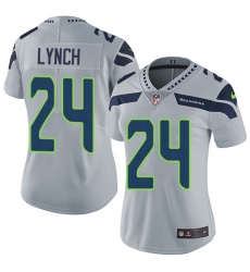Women's Nike Seattle Seahawks #24 Marshawn Lynch Grey Alternate Vapor Untouchable Limited Player NFL Jersey