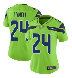 Women's Nike Seattle Seahawks #24 Marshawn Lynch Limited Green Rush Vapor Untouchable NFL Jersey