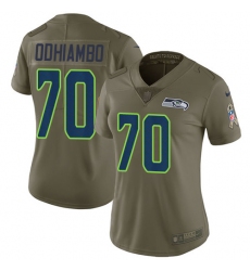 Women's Nike Seattle Seahawks #70 Rees Odhiambo Limited Olive 2017 Salute to Service NFL Jersey