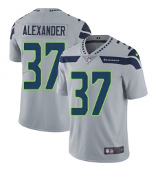 Men's Nike Seattle Seahawks #37 Shaun Alexander Grey Alternate Vapor Untouchable Limited Player NFL Jersey