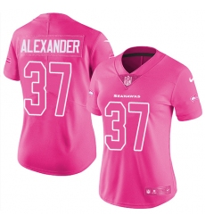 Women's Nike Seattle Seahawks #37 Shaun Alexander Limited Pink Rush Fashion NFL Jersey