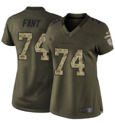 Women's Nike Seattle Seahawks #74 George Fant Elite Green Salute to Service NFL Jersey