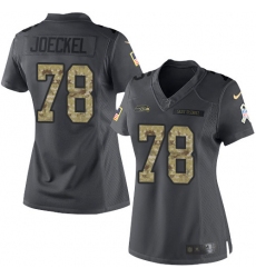 Women's Nike Seattle Seahawks #78 Luke Joeckel Limited Black 2016 Salute to Service NFL Jersey