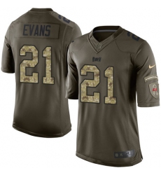 Men's Nike Tampa Bay Buccaneers #21 Justin Evans Elite Green Salute to Service NFL Jersey