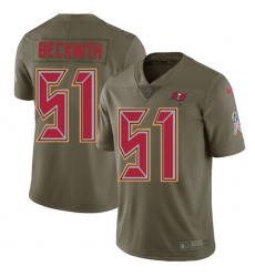 Men's Nike Tampa Bay Buccaneers #51 Kendell Beckwith Limited Olive 2017 Salute to Service NFL Jersey