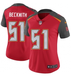 Women's Nike Tampa Bay Buccaneers #51 Kendell Beckwith Red Team Color Vapor Untouchable Limited Player NFL Jersey