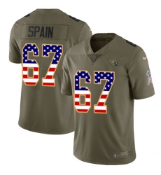 Men's Nike Tennessee Titans #67 Quinton Spain Limited Olive/USA Flag 2017 Salute to Service NFL Jersey