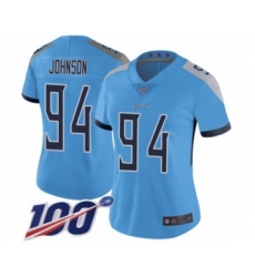 Women's Tennessee Titans #94 Austin Johnson Light Blue Alternate Vapor Untouchable Limited Player 100th Season Football Jersey