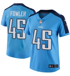 Women's Nike Tennessee Titans #45 Jalston Fowler Limited Light Blue Rush Vapor Untouchable NFL Jersey