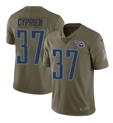 Youth Nike Tennessee Titans #37 Johnathan Cyprien Limited Olive 2017 Salute to Service NFL Jersey