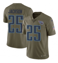 Youth Nike Tennessee Titans #25 Adoree' Jackson Limited Olive 2017 Salute to Service NFL Jersey