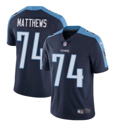 Men's Nike Tennessee Titans #74 Bruce Matthews Navy Blue Alternate Vapor Untouchable Limited Player NFL Jersey