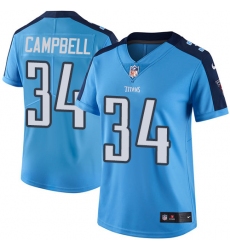 Women's Nike Tennessee Titans #34 Earl Campbell Limited Light Blue Rush Vapor Untouchable NFL Jersey