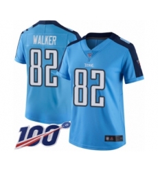 Women's Tennessee Titans #82 Delanie Walker Limited Light Blue Rush Vapor Untouchable 100th Season Football Jersey