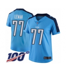 Women's Tennessee Titans #77 Taylor Lewan Limited Light Blue Rush Vapor Untouchable 100th Season Football Jersey