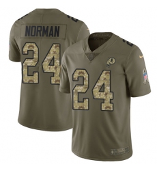 Men's Nike Washington Redskins #24 Josh Norman Limited Olive/Camo 2017 Salute to Service NFL Jersey