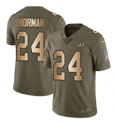 Men's Nike Washington Redskins #24 Josh Norman Limited Olive/Gold 2017 Salute to Service NFL Jersey