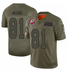Women's Washington Redskins #81 Art Monk Limited Camo 2019 Salute to Service Football Jersey