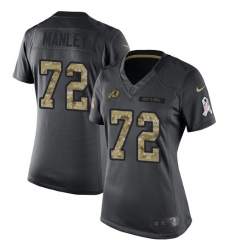 Women's Nike Washington Redskins #72 Dexter Manley Limited Black 2016 Salute to Service NFL Jersey