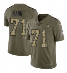 Men's Nike Washington Redskins #71 Charles Mann Limited Olive/Camo 2017 Salute to Service NFL Jersey