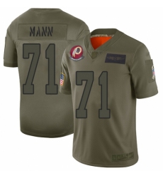 Women's Washington Redskins #71 Charles Mann Limited Camo 2019 Salute to Service Football Jersey