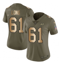 Women's Nike Washington Redskins #61 Spencer Long Limited Olive/Gold 2017 Salute to Service NFL Jersey