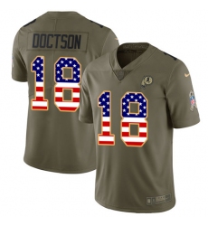 Youth Nike Washington Redskins #18 Josh Doctson Limited Olive/USA Flag 2017 Salute to Service NFL Jersey