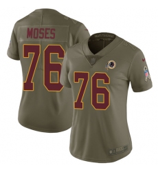 Women's Nike Washington Redskins #76 Morgan Moses Limited Olive 2017 Salute to Service NFL Jersey