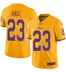 Men's Nike Washington Redskins #23 DeAngelo Hall Limited Gold Rush Vapor Untouchable NFL Jersey