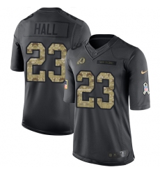 Youth Nike Washington Redskins #23 DeAngelo Hall Limited Black 2016 Salute to Service NFL Jersey