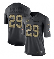 Men's Nike Washington Redskins #29 Kendall Fuller Limited Black 2016 Salute to Service NFL Jersey