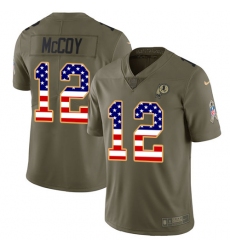 Men's Nike Washington Redskins #12 Colt McCoy Limited Olive/USA Flag 2017 Salute to Service NFL Jersey