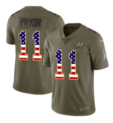 Youth Nike Washington Redskins #11 Terrelle Pryor Limited Olive/USA Flag 2017 Salute to Service NFL Jersey
