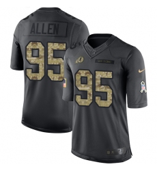 Men's Nike Washington Redskins #95 Jonathan Allen Limited Black 2016 Salute to Service NFL Jersey