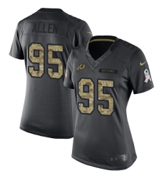 Women's Nike Washington Redskins #95 Jonathan Allen Limited Black 2016 Salute to Service NFL Jersey