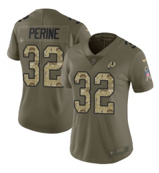 Women's Nike Washington Redskins #32 Samaje Perine Limited Olive/Camo 2017 Salute to Service NFL Jersey