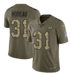 Men's Nike Washington Redskins #31 Fabian Moreau Limited Olive/Camo 2017 Salute to Service NFL Jersey