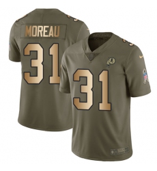 Men's Nike Washington Redskins #31 Fabian Moreau Limited Olive/Gold 2017 Salute to Service NFL Jersey