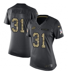 Women's Nike Washington Redskins #31 Fabian Moreau Limited Black 2016 Salute to Service NFL Jersey