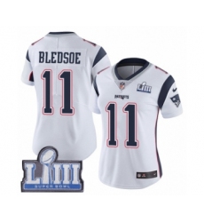 Women's Nike New England Patriots #11 Drew Bledsoe White Vapor Untouchable Limited Player Super Bowl LIII Bound NFL Jersey