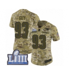 Women's Nike New England Patriots #93 Lawrence Guy Limited Camo 2018 Salute to Service Super Bowl LIII Bound NFL Jersey