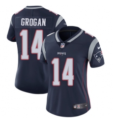 Women's Nike New England Patriots #14 Steve Grogan Navy Blue Team Color Vapor Untouchable Limited Player NFL Jersey