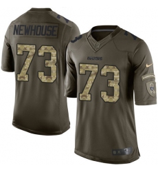 Men's Nike Oakland Raiders #73 Marshall Newhouse Elite Green Salute to Service NFL Jersey
