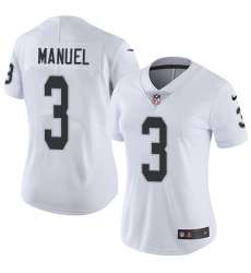 Women's Nike Oakland Raiders #3 E. J. Manuel White Vapor Untouchable Limited Player NFL Jersey