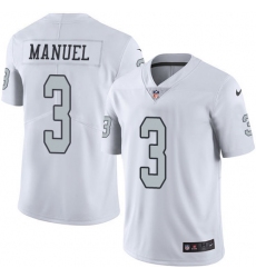 Youth Nike Oakland Raiders #3 E. J. Manuel Limited White Rush Vapor Untouchable NFL Jersey